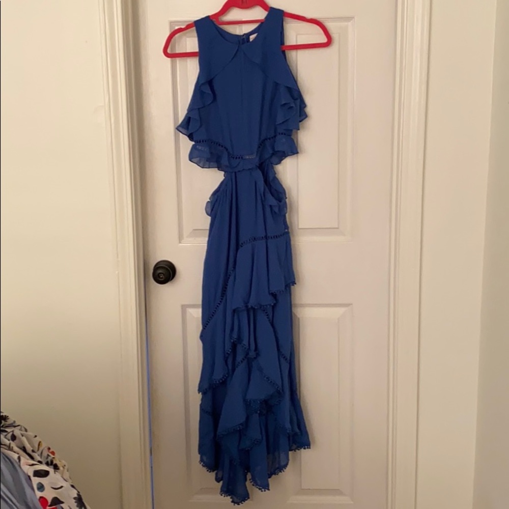 Red carter midi dress in navy